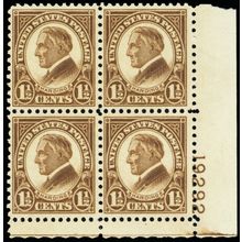 633, VF LH Block With RARE PL# 19292 Durland $150.00 - Stuart Katz