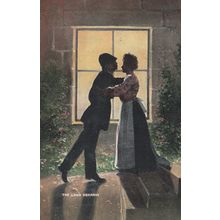 Policeman Kissing In Moonlight Sent From Lover Old Valentines Postcard
