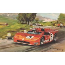 1969 Italian Grand Prix Sicily Rare Formula 1 Painting Card