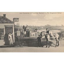 The Bargeman's Derby Binoculars Boat Pub Glamour Horse Jockey Old Postcard