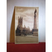 WAR MEMORIAL & CHURCH, NEWCASTLE unused vintage postcard by E T W Dennis =