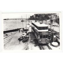 Tram Train Leaving Southend Mumbles Reproduction Postcard Glarmorgan