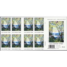 Louis Comfort Tiffany Booklet Pane of Twenty 41 Cent Postage Stamps Scott 4165a