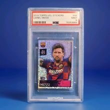 2019 Topps UCL Sticker Lionel Messi Foil Variation 44 PSA 9 Graded