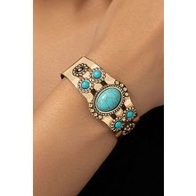 Gold Vintage Boho Turquoise Cuff Bracelet