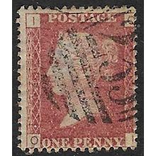 GB 1858 QUEEN VICTORIA 1d RED PLATE 140 USED SG43 / 44 " OI "