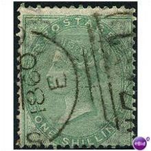 1856 SG72 1s Green Watermark Emblems Fine Used