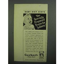 1943 Gerber's Baby Food Ad - Specially Prepared Fruits