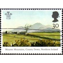 1994 25th Anniv.Prince Charles Investiture, 30p Value. Mourne Mountais. Pen Canc