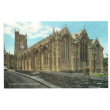 ST. MARY'S CHURCH, LAUNCESTON, CORNWALL, unused vintage postcard by J. Salmon =