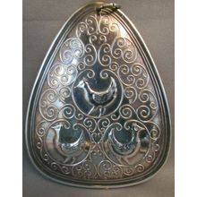 1973 TOWLE STERLING SILVER CHRISTMAS PENDANT 3 FRENCH HENS MEDALLION ORNAMENT