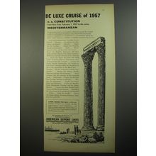 1956 American Export Lines Cruise Ad - De Luxe Cruise of 1957