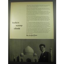 1956 The New York Times Ad - India's sunny climb