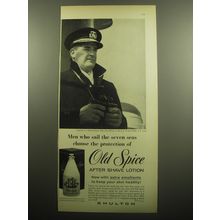 1958 Old Spice After Shave Lotion Ad - Men who sail the seven seas choose