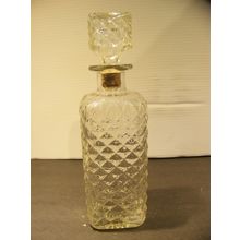 Vintage Brandy Liquor Decanter Diamond Quilted Glass Mouquin