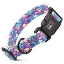 Dog Pet Mermaid Quick Release Printed Collar 1" x 15"- 23"