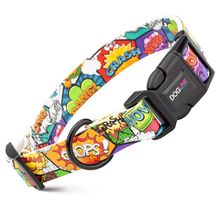Dog Pet Comics Quick Release Printed Collar 1" x 15"- 23"