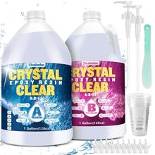 Epoxy Resin 2 Gallon Kit, Upgraded Crystal Clear Resin Epoxy Food Safe with Pump