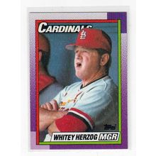 1990 Topps Whitey Herzog baseball card #261 – Cardinals