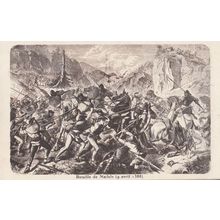 Bataille De Naefels 1388 Antique Switzerland Medieval Battle Military Postcard
