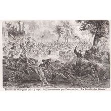 Bataille De Marignan 1515 Antique Medieval Swiss Battle Military Postcard