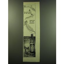 1949 Black Horse Ale Ad - Brewed north of the border - Canoe