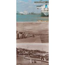 Docks Shipping South Shore Chalets Boating Pool Boat Felixstowe 3x Postcard