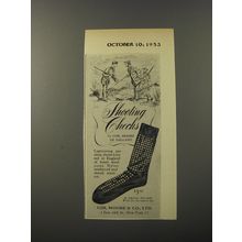 1953 Cox, Moore & Co. Socks Ad - Shooting Checks