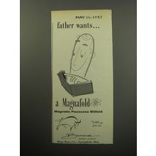 1957 Hugo Bosca Magnafold Billfold Advertisement - Father wants
