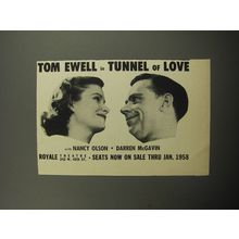 1957 Tunnel of Love Play Ad - Tom Ewell in Tunnel of Love