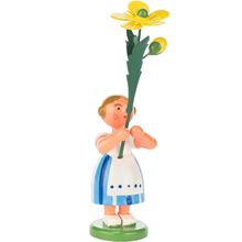 Dregeno Easter Figurine - Pansy Flower Girl - 4.5"H x 1.25"W x 1.25"D