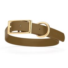 Dog Pet Collar with Brass Hardware Size XL W 1” L 22” - 25” Coyote Brown