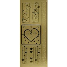Peel Off Sticker Sheet. Stars & Hearts. Scrapbooking Crafts Toppers