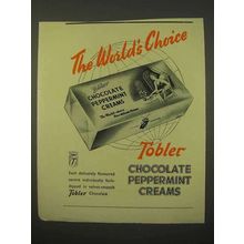 1954 Tobler Chocolate Peppermint Creams Candy Ad