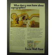 1971 Du Pont Lucite Wall Paint Ad - About Supergraphics