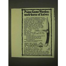 1974 Puma Warden #16-971 Knife Ad - Work-Horse