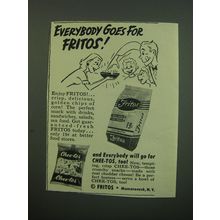 1949 Fritos Corn Chips and Chee-tos Ad - Everybody goes for Fritos