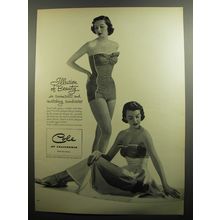 1951 Cole of California Advertisement - Swimsuit and Sundress by Margit Fellegi