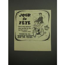 1952 Jour de Fete Movie Ad - cartoon by George Price