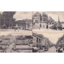 Cherbourg La Rue De La Fontaine Gare Quai Pont Tourant 4x French Postcard s