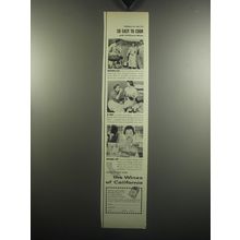 1957 The Wines of California Ad - Indoors or out it's so easy to cook with