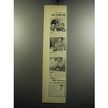1957 The Wines of California Ad - When dining out it's easy to order wine