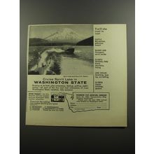1956 Washington State Tourism Ad - Spirit Lake and Mount St. Helens