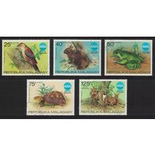 Malagasy Rep. Woodpecker Bird Toad Tortoise Deer 5v 1975 CTO SG#320-324