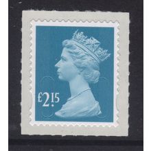 U2956 £2.15 Greenish blue M14L SELF-ADHESIVE ~ GB Machin