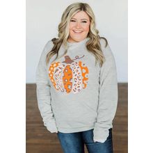 Halloween Pumpkin Leopard Print Plus Size Sweatshirt