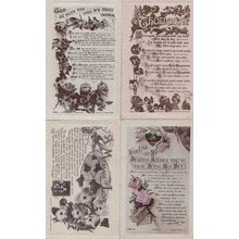Till We Meet Again Thoughts Remembrance Military 4x Antique Postcard Bundle