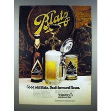 1971 Blatz Beer Ad - Draft-Brewed Flavor!