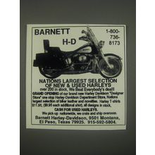 1991 Barnett Harley-Davidson Motorcycle Advertisement