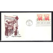 FDC Artmaster 2261 16.7c Popcorn Wagan Pair (Cachet-U/A) Box0550
